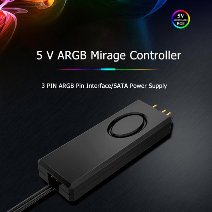 【Huaxiacuye8718】3Pin SATA Supply ARGB Controller for Computer Fan LED