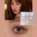  9-Colors Glitter Cherry Blossom Eyeshadow Palette Pearly Matte Charming Shimmer Eye Shadow Pallete Face Blush Makeup Pallet. 
