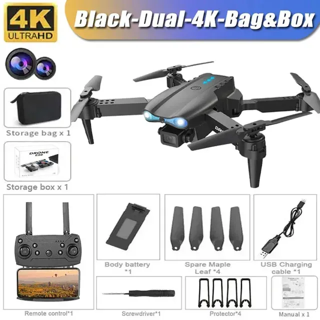 E99 Pro Drone Professional Wide Angle RC Dron HD Camera Foldable Helicopter Aircraft Quadcopter Drone