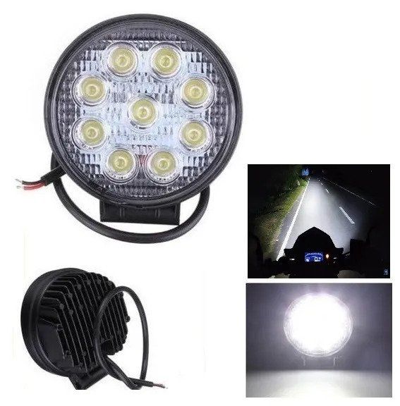 9 LED 12V/ 24V Vehicle Headlight Auxiliary Light Front Spotlight Super Bright Waterproof Fog Light