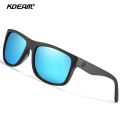 KDEAM Polarized Sunglasses Men Sports Tridimensional Brand Logo TR90 Square Sun Glasses All Black With Zipper Case KD0721. 