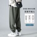 Japanese Style Workwear Pants Men's Summer Thin Black Fashion Jogger Pants Casual Trousers American Large Size Loose. 