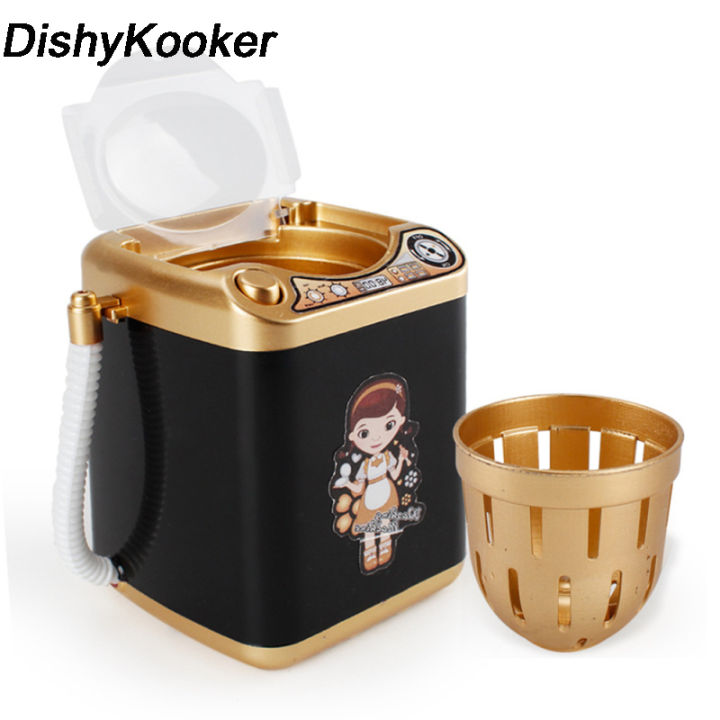 DishyKooker Mini Electric Washing Machine Simulation Upgrade Washing Machine Children Role Play Toys For Boys Girls Gifts