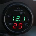 【B】 Universal 12V 24V Car Volt Meter Auto LED Voltmeter Gauge Voltage Meter. 