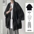 Shirt Three-Quarter Sleeve Casual Cloak Is Very Fairy Loose ins Men's Thin Fashion Brand Men's Coat Korean Set Summer. 