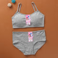 Teens Girls Sports Bra Puberty Gym Underwear Wireless Teenager Briefs Cotton Young Girls Training Bra Panties Set. 