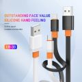 Celebrat CB-33 Portable USB To Type-C Fast Charge And Data Transmission Cable With Flat wire Design And Practical Fits Mobile Phone 3A /480mbps /1M - White. 