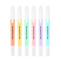 Panda Online 6PCS Double Head Tips Highlighter Light Color Marker Pen DIY Photo Diary Journal Fluorescent Pens. 
