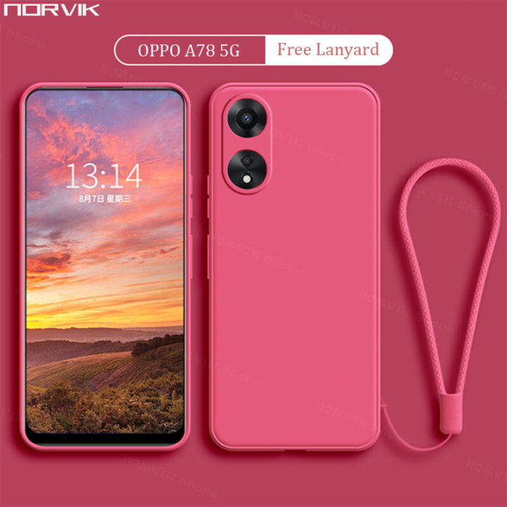 OPPO A78 5G A58 5G Phone Case Lens Protection Casing Solid Straight Edge Liquid Silicone Soft TPU Back Cover