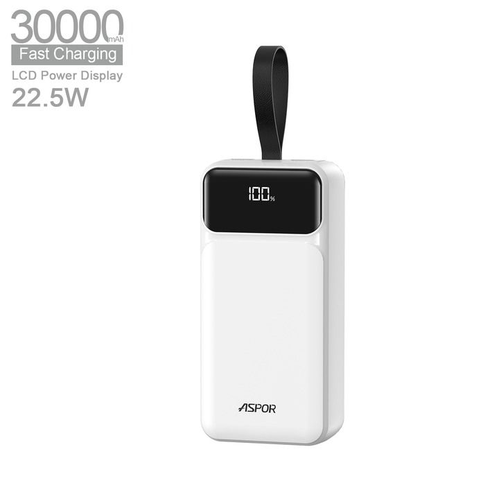 ASPOR%20A317%2030000mAh%20%2022.5W%20High%20Speed%20Built%20in%20Cable%20Power%20Bank%20-%20Image%203