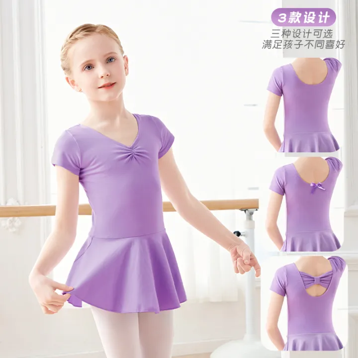 Children's%20Dancing%20Clothes%20Girls'%20Summer%20Short%20Sleeve%20Split%20Exercise%20Clothing%20Girls'%20Dancing%20Skirt%20Ballet%20Dance%20Dress%20Dancing%20Dress%20-%20Image%202
