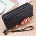 Long Women's Wallet Female Purses Tassel Coin Purse Card Holder Wallets Double Zipper Pu Leather Clutch Luxury Money Phone Bag. 