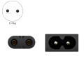 2X Universal Power Cable 1.5M 2-Hole Charging Cable 8-Character Tail for LED LCD TV Printer Power Cord EU Plug. 