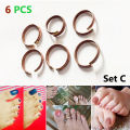 Premium Quality - 6 PCS Leg Finger Ring Set C Adjustable Smart Looking for Female Girls and Women Multicolor - Couture - High-end. 