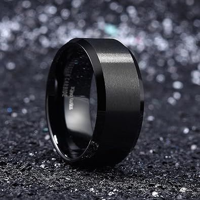 King%20Will%20Tungsten%20Wedding%20Ring%20-%20Matte%20Black/Silver,%206-10mm%20Sizes%20-%20Image%205