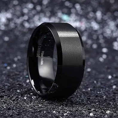King%20Will%20Tungsten%20Wedding%20Ring%20-%20Matte%20Black/Silver,%206-10mm%20Sizes%20-%20Image%205