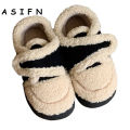 ASIFN Winter Outdoor Plush Warm Cotton Slippers Women Boots Creative Personalized Soft Sole Non-Slip Ladies Shoes Fashion Girls. 