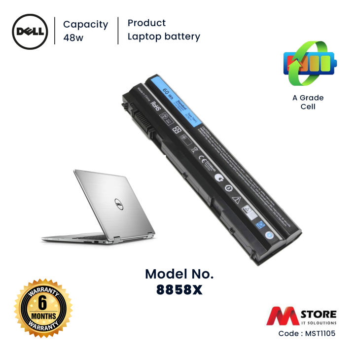 New Dell laptop battery (A Grade) | Brand : DELL | Battery Model  : 8858X | Type : Lithium | Out safe : plastic | Capacity : 48WH