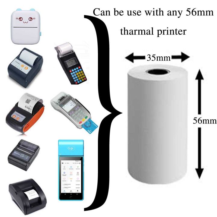 Portable Printer Paper roll Thermal 57mm x 34mm