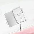 【HOT】 Clamshell Notebook Stylish Metal Holder Multicolor Mini Pocket Notepad Small Paper Portable Office Tearable Notebook With Pen. 