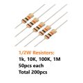 200 pcs of 0.5W Resistor 1k 10k 100k 1M. 