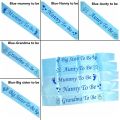 Birthday Decor Rose Gold Blue Pink Grandma To Be Mommy To Be Boy Girl Footprint Baby Shower Sash Mom Favor Gift. 