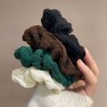 New Large Korean Puff Hair Loop Ruffle Design Vintage Headband No Harm Elastic Rubber Band Hair Ornament. 