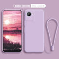 Realme C30/C30S Phone Case Lens Protection Casing Solid Straight Edge Liquid Silicone Soft TPU Back Cover -N10. 