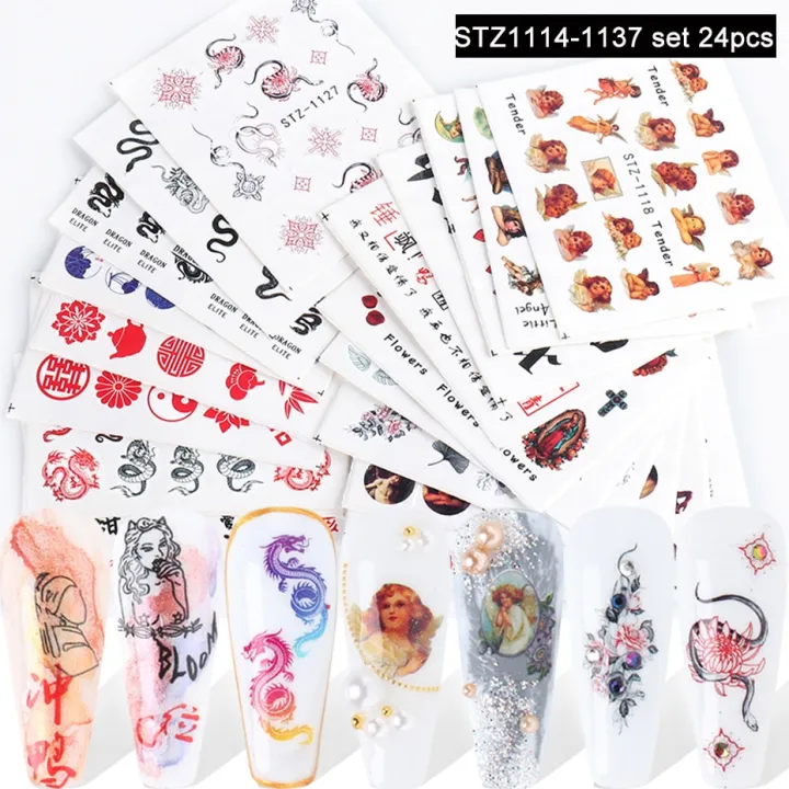 24pcs%20Flower%20Graffiti%20Water%20Nail%20Sticker%20Set%20Ink%20Blooming%20Floral%20Leaf%20Nail%20Art%20Design%20Polish%20Manicure%20Decoration%20Sliders%20-%20Image%206