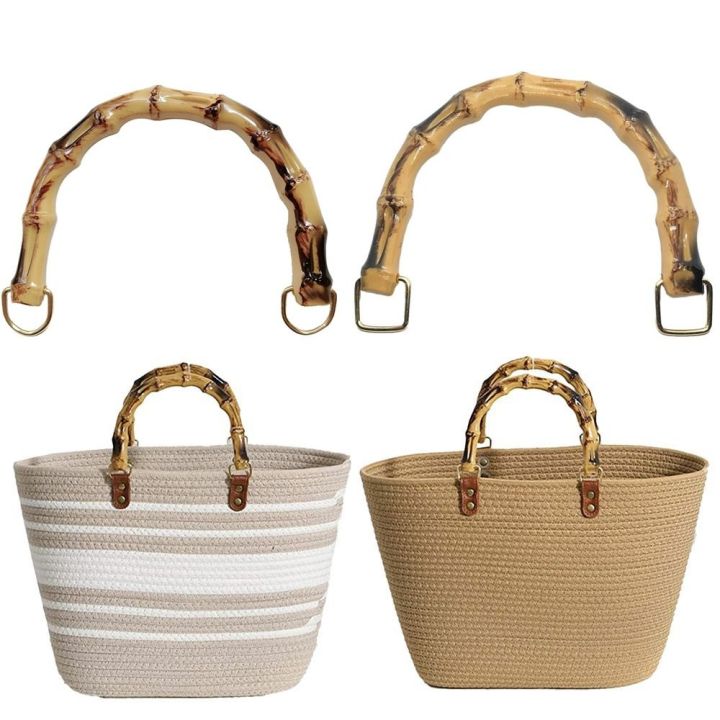 DIY Handmade Detachable Bamboo Purse Handles With Buckle 15.5CM Bamboo Bag Handles Handbag Band Handle Handbags