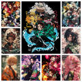Demon Anime 5d Full Diamond Painting Kits Tanjirou Nezuko Cartoon Art Mosaic Cross Stitch Home Decor Kids Handwork Gift. 