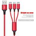 Charger 3 in 1 USB Cable for iPhone, All Android Phones Micro USB and Type C Multi Cord with Lighting for iOS Gadgets, Premium Nylon and Aluminum Braided Materials Multi Charging Connector for all wireless devices. 
