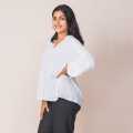 Ladies Pintuck Detailed Blouse Long Sleeve Solid Color Women's Fashion Top Pintuck Detailed Blouse. 