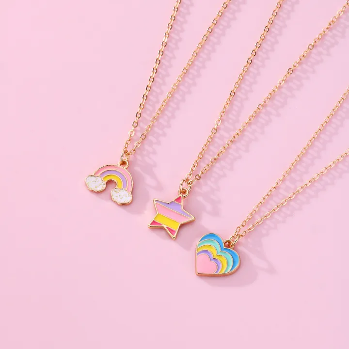 Kidlove%20Cute%20Necklaces%20For%20Teen%20Girls%20Kids%20Sweet%20Heart-shaped%20Star%20Cloud%20Pendant%20Clavicle%20Chain%20Necklace%20Birthday%20Gift%20-%20Image%207