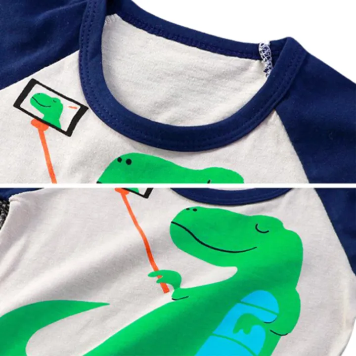 Yfashion%202pcs%20Boys%20Cotton%20Pajamas%20Set%20Short%20Sleeve%20Trousers%20Suit%20Air%20Conditioning%20Clothes%20For%201-6%20Years%20Old%20Kids%20-%20Image%203