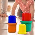 Stacking Cups Toy Educational Learning Toys for Colorful Set of 5 Stackable. 