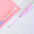 【The Quiet Page】6pcs Light Highlighter Pens Set 3mm Dual Ended Double Color Marker Liner Drawing Pen Paint Art Office School Supplies A6477. 