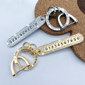 Bling Crystal Number Keychain Anti-Lost Rhinestone Phone Number Tag With Holder Key Rings Holder Women Car Keyring Accessories. 