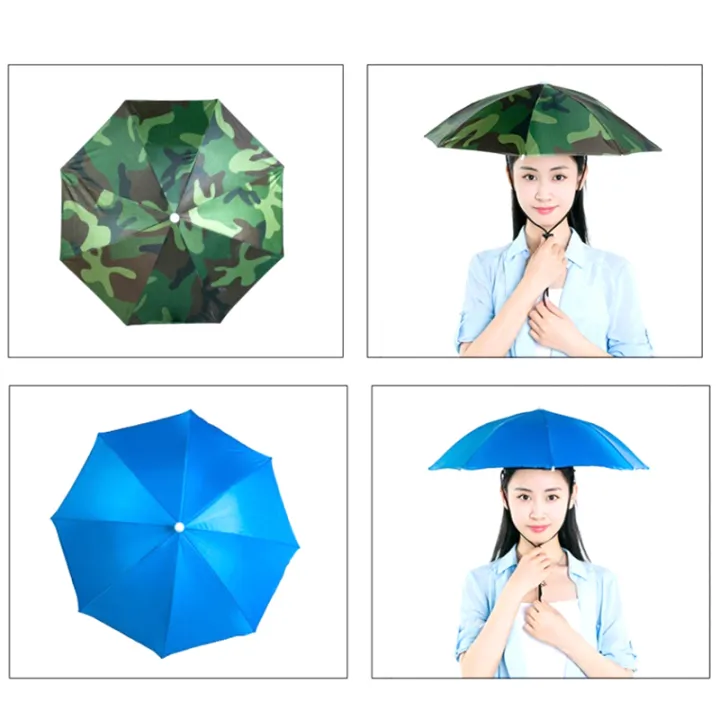 1pc%20Foldable%20Umbrella%20Hat%20Fishing%20Hiking%20Camping%20Beach%20Headwear%20Sun%20Cap%20Head%20Hat%20-%20Image%204