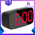 Smart Digital Alarm Clock Bedside,Red LED Tl USB Desk Clock with 12/24H Date Tature Snooze for Bedroom,Black. 