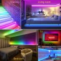 5M/10M LED Light Strip RGB 2835 600 LED Flexible Light Strip with 44 Key Remote Controller + Controller for Bedroom Christmas. 