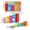 Stacking Building Blocks Kids Gift Word Puzzle Assembly Grain 3D Number Creative Wooden Number Building Blocks Educational Big Wood Balance Game Pile. 