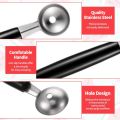 [Featured] Double-Sided Fruit Melon Baller Spoon /304 Stainless Steel Ice Cream Platter Spoon Smooth Round Melon Balls Melon Scoop for Watermelon,Ice Cream,Fruits,Sorbet,Meatball. 