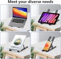 Ergonomic Laptop Stand for Desk – ABS + Silicone Adjustable Riser with Ventilated Cooling for Laptops & Tablets (10-15.6"). 