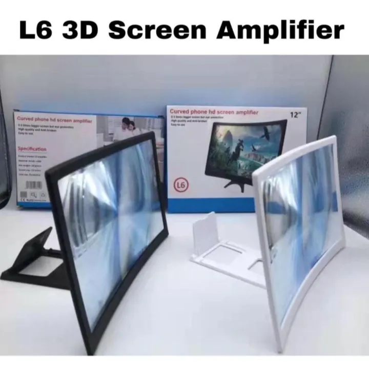 L6 3D Screen 12 inch Magnifier Enlarged Curved Phone HD Screen Amplifier Projector Stand For All Smart Phones