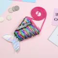 Mermaid Tail Shoulder Bag Sequins for Girls Messenger Bag Gift for Kids. 