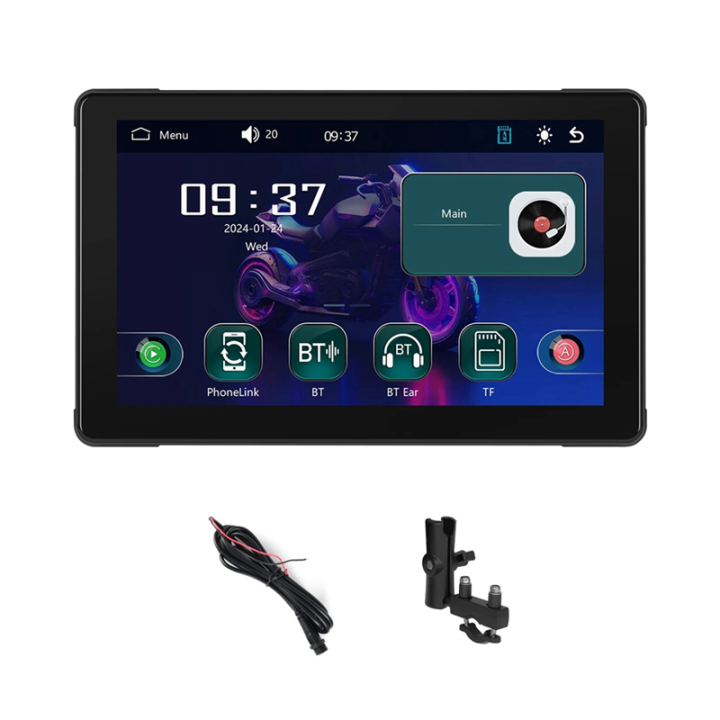(COKP) 7 Inch Portable Motorcycle GPS Navigation Waterproof Carplay Screen Display Wireless Android Auto Motorcycle Monitor
