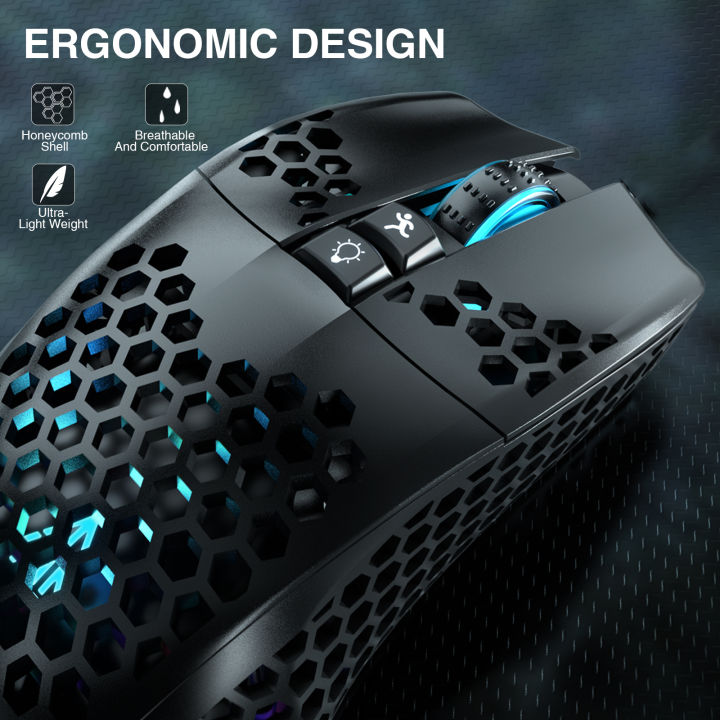 SOLAKAKA%20Wireless/Wired%20Gaming%20E-sports%20Mouse%20Ultralight%20Honeycomb%20RGB%20Backlit%20Adjustable%2012800DPI%20Ergonomic%20Gamer%20Mice%20-%20Image%205