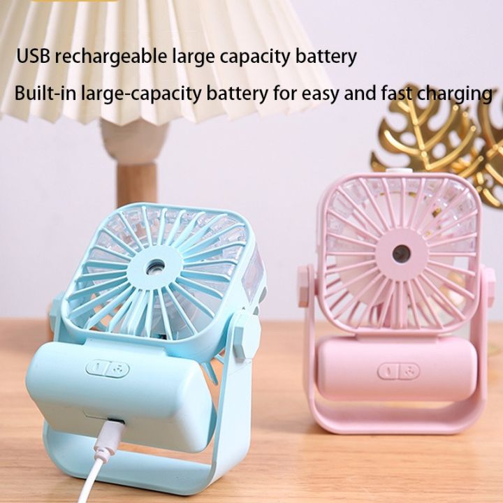 Mini Portable Fan with Mist Spray : Cute and Rechargable
