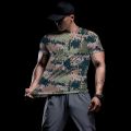 Men Running T Shirt Quick Dry Fitness Shirt Training Exercise MOSAIC camouflage Clothes Gym Sport Shirt Tops Lightweight. 